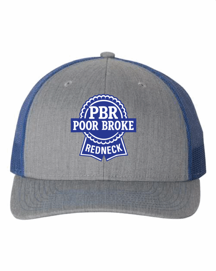 PBR Structured Trucker Hat Navy/Grey/Blue