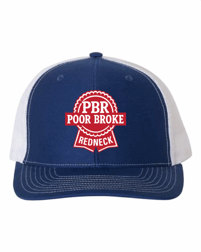 PBR Structured Trucker Hat Navy/White/Red