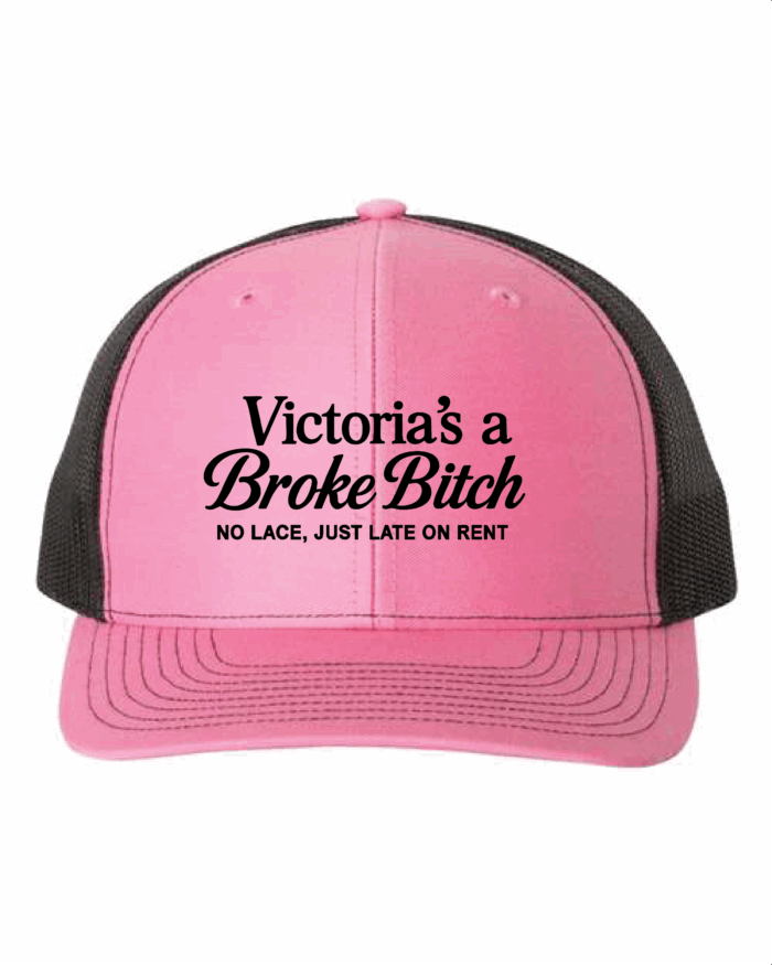 Victoria's Broke Structured Trucker Hat Pink/Blk/Blk